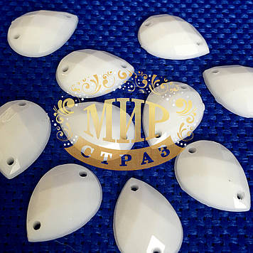 Пришивная акриловая капля Сhalk White 13х18mm, 1шт