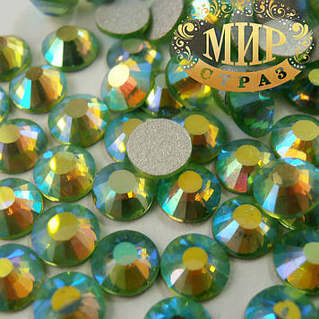 Стрази ДМС Peridot AB ss3(1,4 мм), 100 шт.