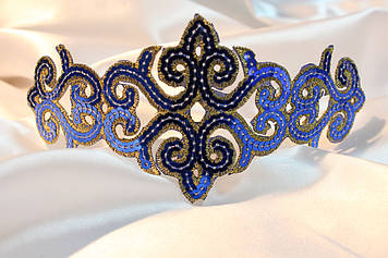 Паєтковий мереживний декор.Квіт-Синій. Розмір 21х8 см.Ціна за 1 шт.
