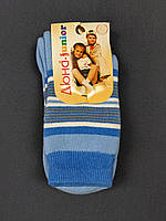 Детские махровые носки Дюна Полоска 20-22см голубые 12В417