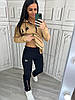 Теплий флісовий жіночий костюм Bavinchi кофта на блискавці та штани (на флісі Туреччина) бежевий з чорним, фото 3