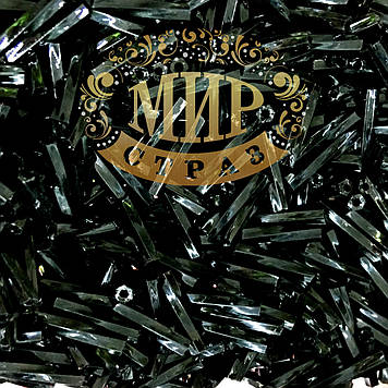 Склярус кручений, колір Jet, довжина 6 мм, ціна за 10 г