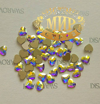 Серце swarovski арт 2808.Квіт Crystal AB Розмір 6 мм.Ціна за 1 шт.