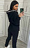 Теплий флісовий жіночий костюм Bavinchi кофта на блискавці та штани (на флісі Туреччина) чорний, фото 4