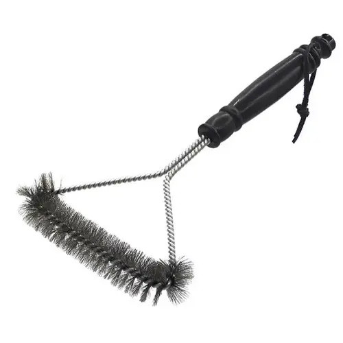 Щітка для очищення гриля BBQ T-подібна з ручкою, тристороння, сталь., фото 1