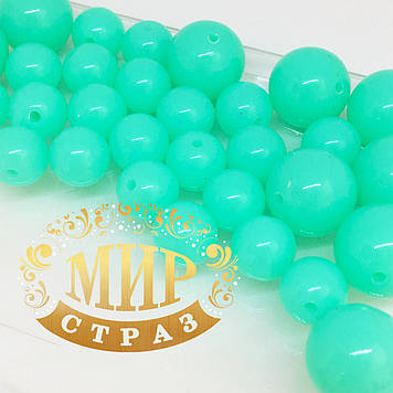 Бусина акрилова, колір Fluo Mint, 14 мм*1 шт.