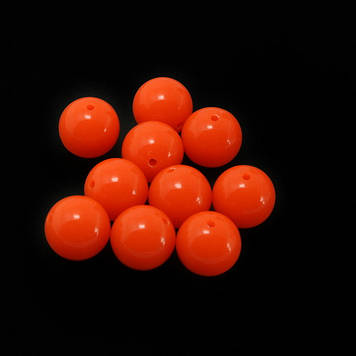 Бусина акрилова, колір Fluo Orange, 10 мм*1 шт.