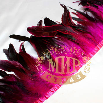 Тасьма перова (Петух), колір Fuchsia, ціна за 0.5 м