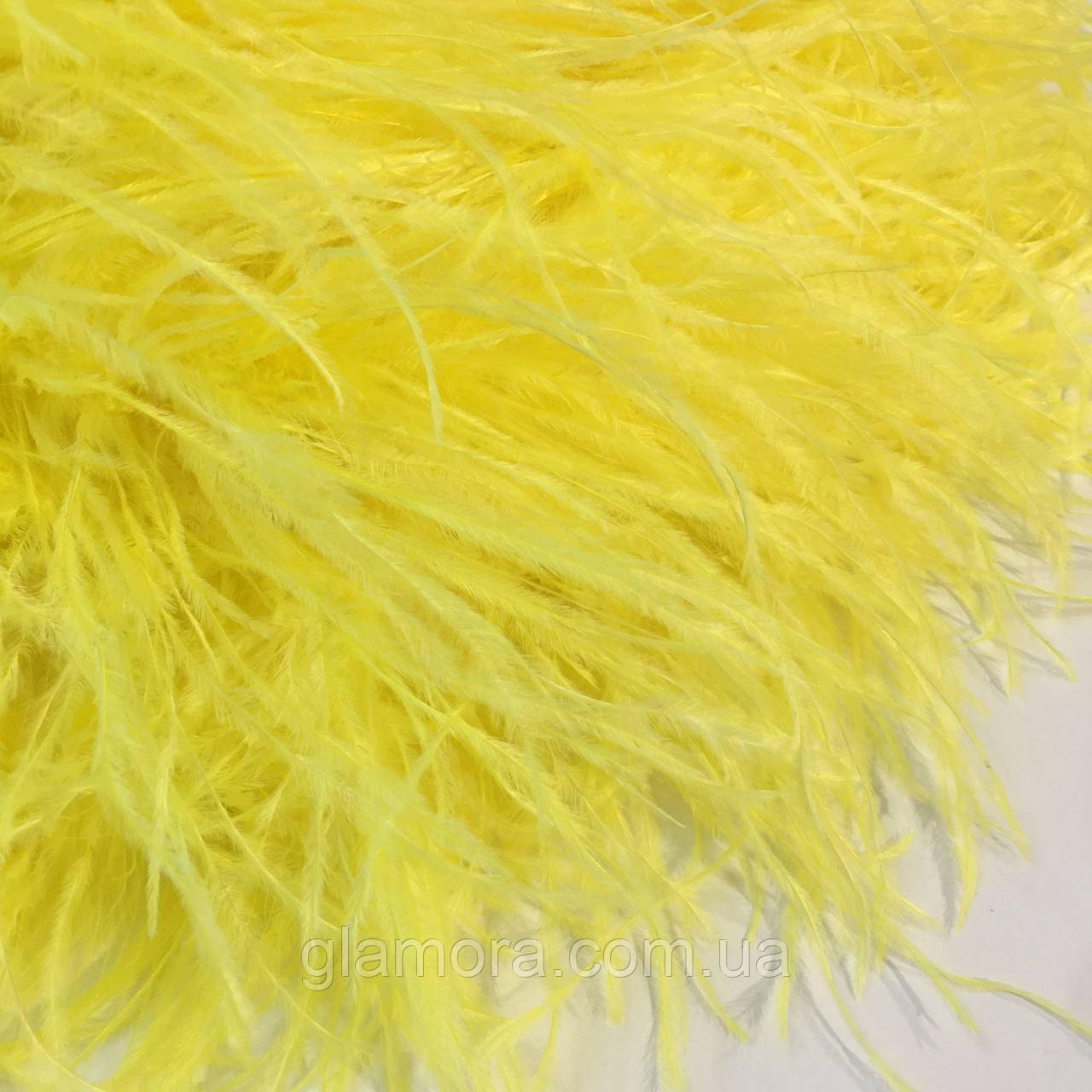 Боа тришарове страусове, довжина 1,8 м, колір Yellow