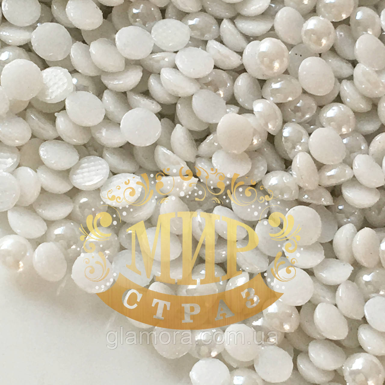 Керамічні напівперлини White 5 мм (Упаковка 50 шт.), фото 1