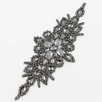 Хрустальний елемент термоклейовий, колір Black Diamond, розмір 23х10 см, 1 шт.