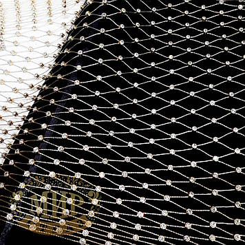 Нашивна стразова сітка біла 24-рядна*1м