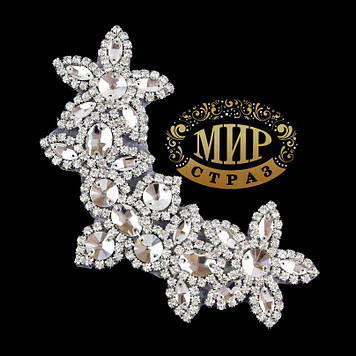 Хрустальний декор термоклейовий 17х10 см (колір Crystal) 1 шт.