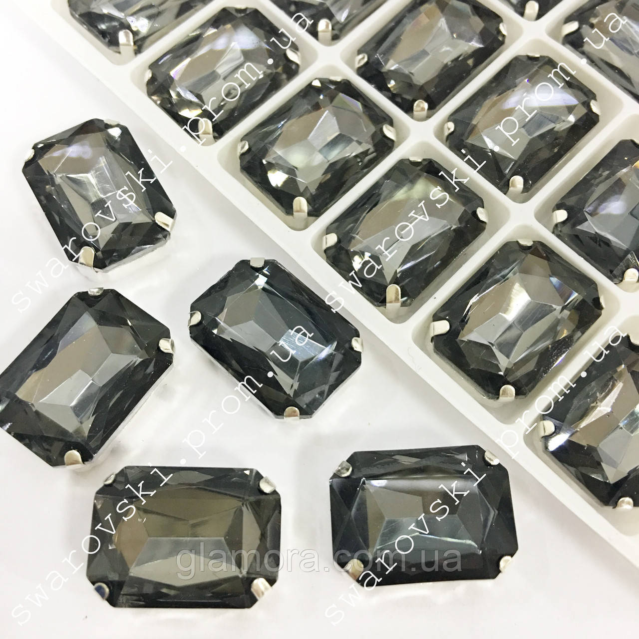 Пришивний прямокутник у цапах.17x28мм.Кольор Black Diamond