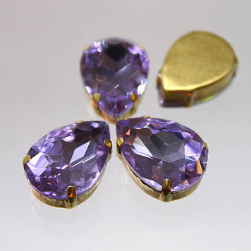 Стрази в золотих ланцюгах Lt Purple, Розмір 13х18мм*1шт