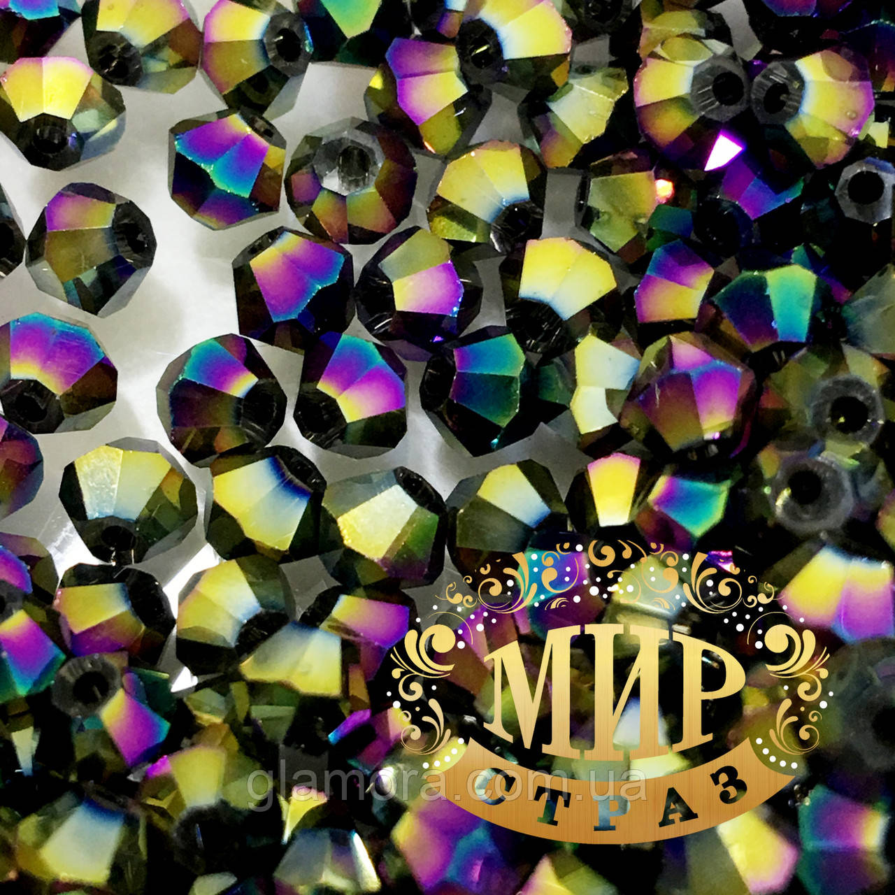 Бусини біконуси преміум Rainbow 4 mm (1 шт.), фото 1