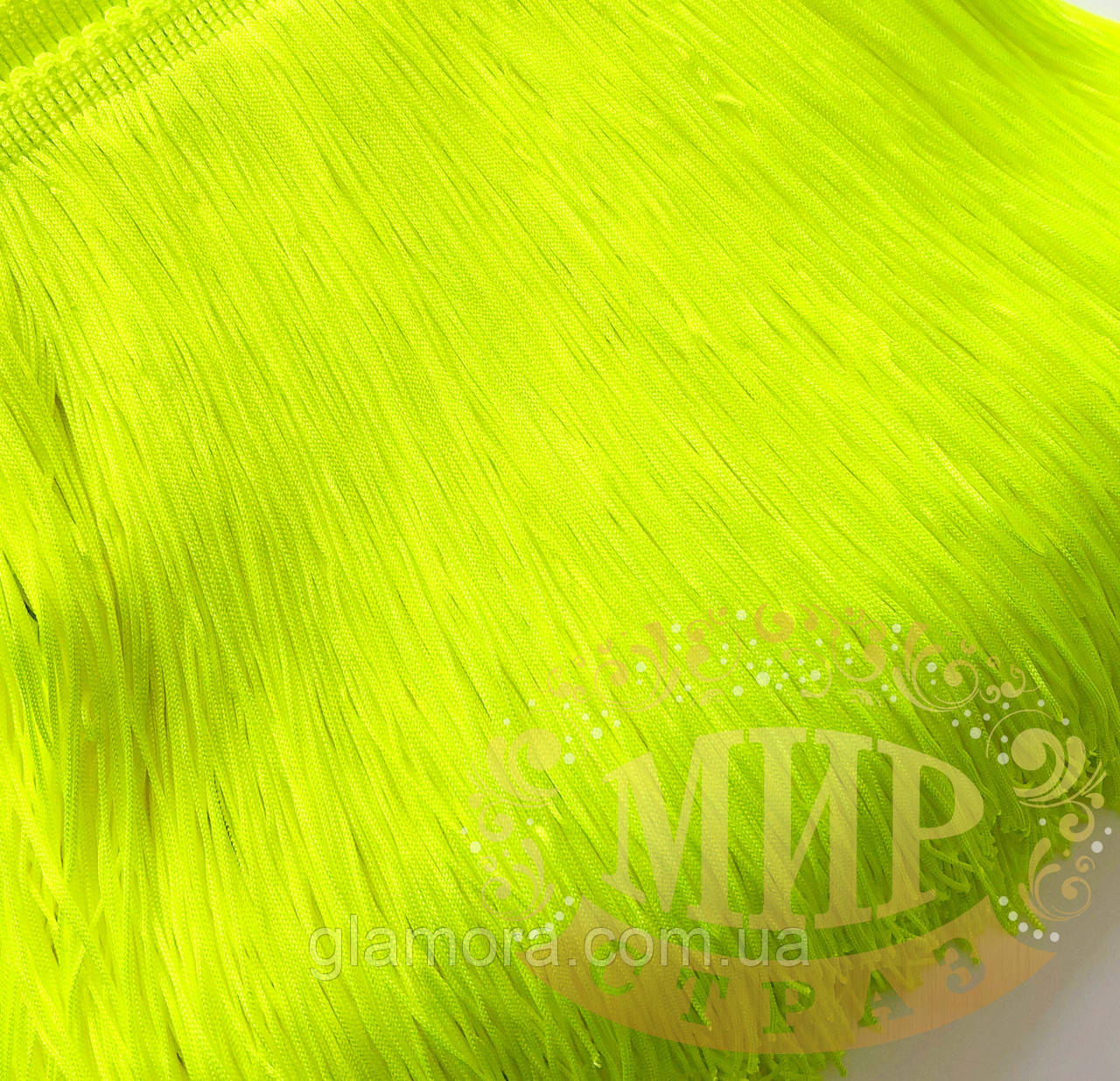 Бахрома танцювальна, Колір Neon Yellow 28 см, 1 м, фото 1