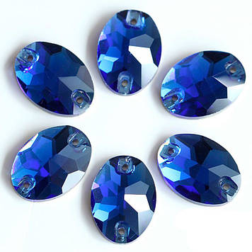 Пришивний овал.Скло.Розмір 17х24мм*1шт. Sapphire