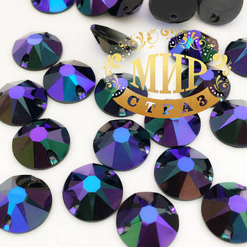 Пришивні стрази Xirius 12 мм, колір Amethyst AB, (синтетич.скло), 1 шт.