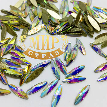 Стрази для інкрустації, колір Crystal AB, розмір 3х10 мм, ціна за 1 шт.