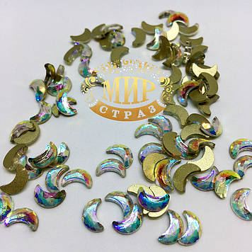 Стрази для інкрустації, Місяць, колір Crystal AB, розмір 5х8 мм, ціна за 1 шт.