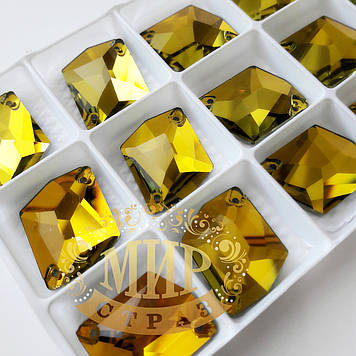 Пришивні стрази Lux, форма Космік, колір Topaz, (21x26мм), 1 шт.