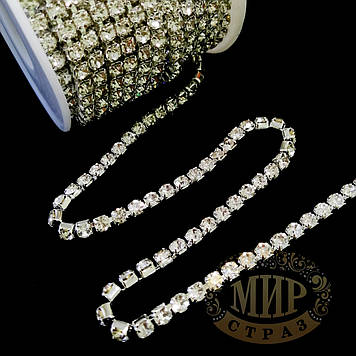 Стразовий ланцюг високої якості, ss18 (4-4.3mm) Колір Сrystal 1 м