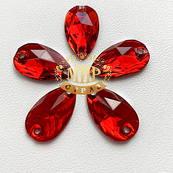 Пришивна крапля (синтет. скло), колір Lt Siam, 7х12мм*1шт