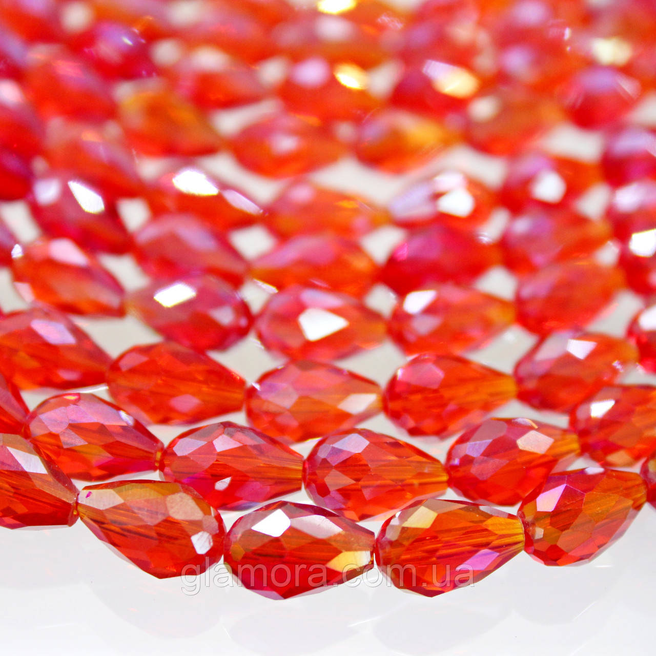 Бусина крапля, Розмір 8х11мм, Lt Siam AB, 1 шт., фото 1