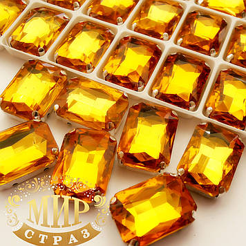 Пришивні стрази в цапах.13х18мм.Кольор Topaz