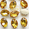 Стрази в ланцюгах, Овал, розмір 20х30мм, колір Topaz, 1 шт., фото 2