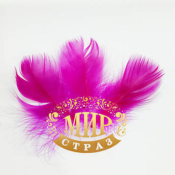 Натуральне перо 6-8 см, колір Fuchsia, 1 шт.