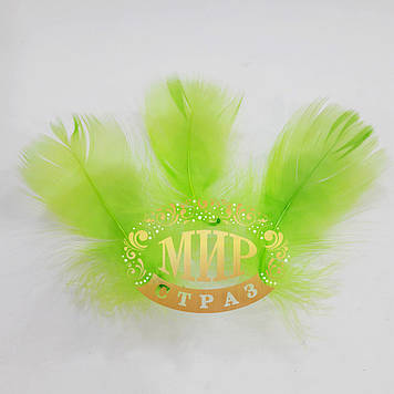 Натуральне перо 6-8 см, колір Green, 1 шт.