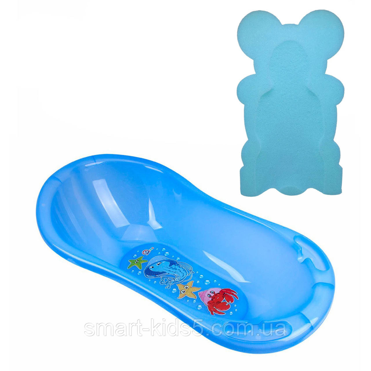 Ванночка для купання дітей з поролоновим матрациком, дитяча ванночка для немовлят із губкою