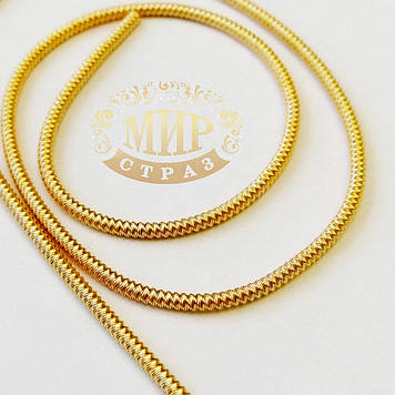 Канітель фігурна Зиґзаґ (трунцал), колір Золото, діаметр 1,7 мм*5 грам