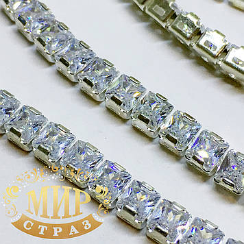Цирконієвий ланцюжок Сrystal, розмір каменю 3х3мм, 1 м