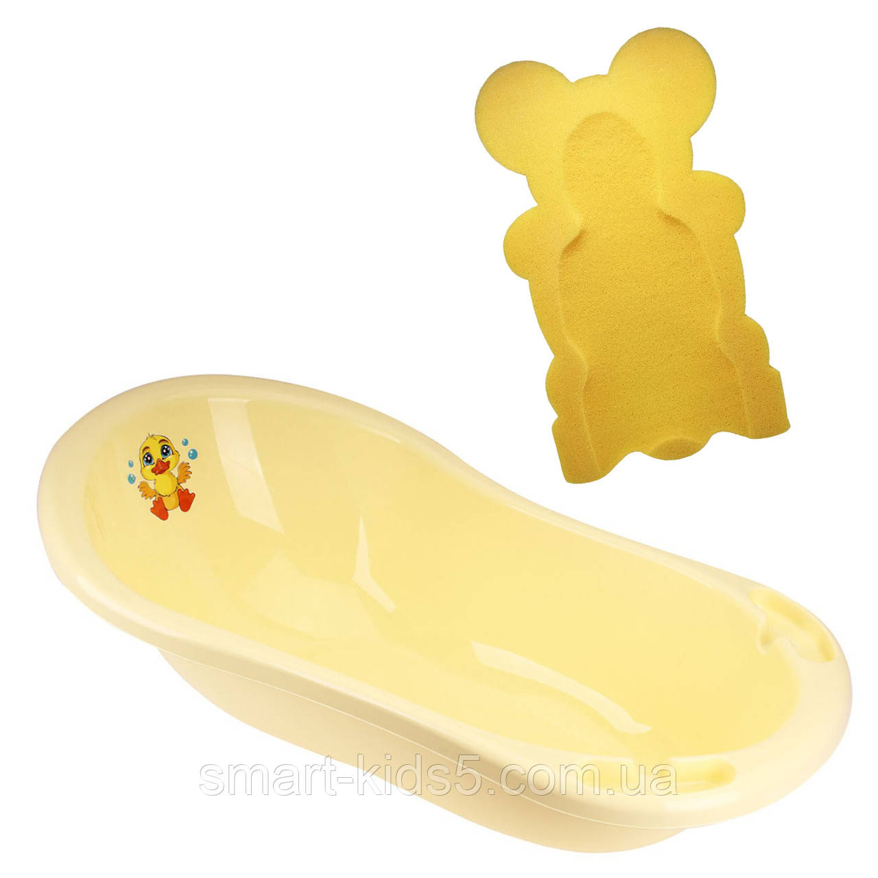 Ванночка для купания детей с поролоновым матрасиком, детская ванночка для новорожденных с губкой - фото 3 - id-p2021224668