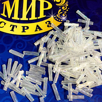 Склярус кручений, колір Transparent AB, довжина 9 мм, ціна за 10 г