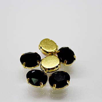 Овали в золотих ланцюгах.Квіт Jet. Розмір 8х10мм.