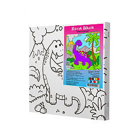 Набір для розпису по контурах для дітей Riviera Blanca Динозаврик 25x25 см (КА-045)