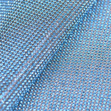Стразова термотканина Колір Aquamarine (ss6) (оберіть розмір відрізу)