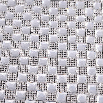 Стразове полотно. Колір Сrystal. 1 відрізок 1*24 см