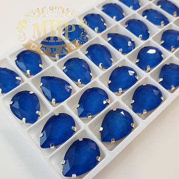 Стрази в ланцюгах, Крапля, колір Candy Cobalt, розмір 13х18мм, 1 шт.