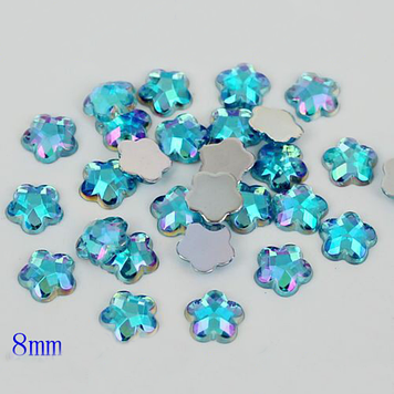 Акрилова квіточка 8 мм.Aquamarine AB. Паковання 5 шт.