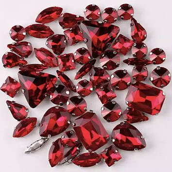 Стрази в срібних цапах Siam *50 шт.