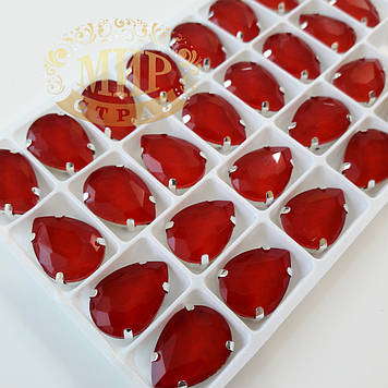 Стрази в сапах, Крапля, колір Candy Lt Siam, розмір 13х18мм, 1 шт.