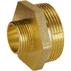 Ніпель редукційний латунний 1 1/4″ЗР х 1/2″ЗР штампований А0514А VA (000027682)