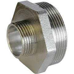 Ніпель редукційний нікельований 1 1/4″ЗР х 1/2″ЗР штампований А0514А(нк) VA (000027684)