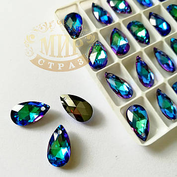 Скляна підвіска Крапля, 9х16 мм, Bermuda Blue, 1 шт.