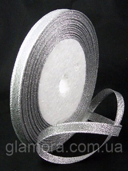 Стрічка парчава, колір Срібло, 10 мм*1м, фото 1